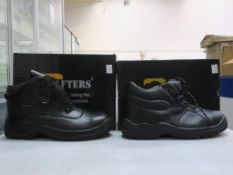 * Two pairs of new/boxed Grafters Footwear: a pair of Black Leather Safety Hiker Boot size 47 (UK
