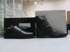 * Two pairs of new/boxed Scimitar Footwear: a pair of Black Leather Zip Boots size 11 and a pair