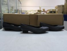 * Three pairs of new/boxed Ladies Arco Navy Court Safety Shoes (two pairs size 9, the other pair
