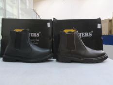* Two pairs of new/boxed Grafters Footwear: a pair of Black Leather Safety Chelsea Boots size 10 and
