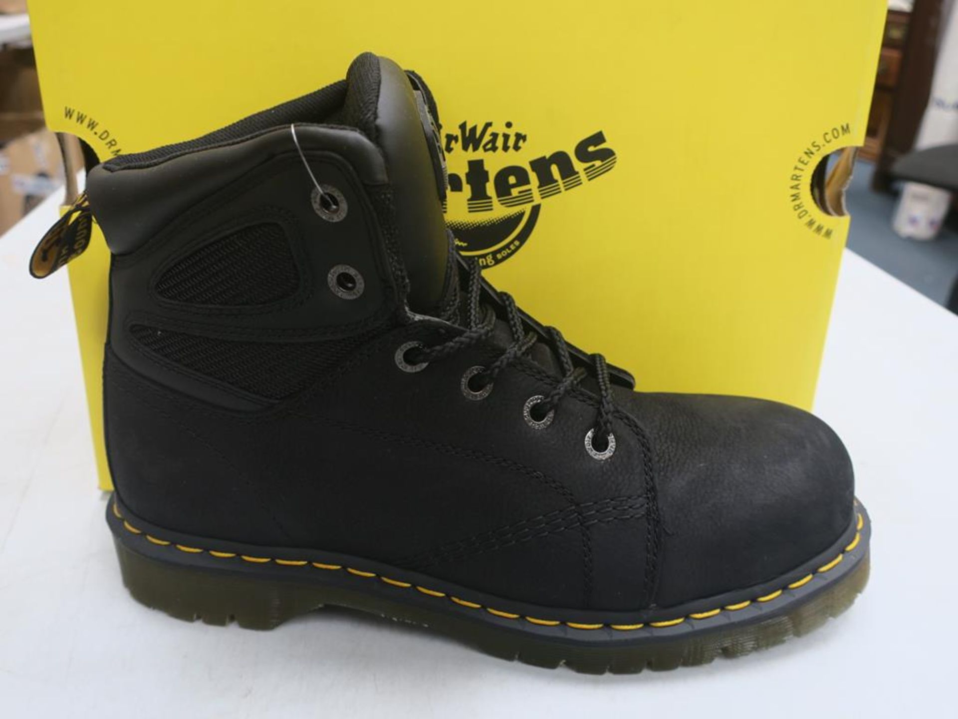 * A pair of New/Boxed Dr Martens Boots, Fairleigh ST, Overlord, 21046001, in black, UK size 10