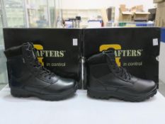 * Two pairs of new/boxed Grafters Footwear: a pair of Black Leather 7 eye Combat Boots size 9 and