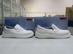 * Two pairs of new/boxed Blackrock Hygiene Performance Footwear: a pair of White SRC Slip on Shoes