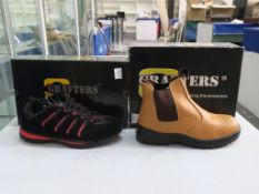 * Two pairs of new/boxed Grafters Footwear: a pair of Black and Red 'Red Devil' Safety Trainer Shoes