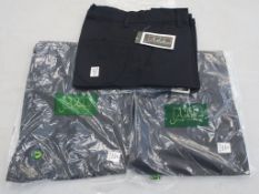 * A box of 23 Navy Work Trousers (sizes 3 x 30, 2 x 32, 1 x 34, 4 x 36, 2 x 38, 6 x 40, 2 x 42, 3