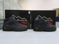 * Two pairs of new/boxed Grafters 'Pennine II' Navy/Grey Jontex Trekker Boots: one pair size 38 (