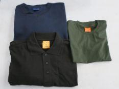 * A quantity of Navy Sweatshirts in size L, quantity of Black Polo Shirts in size M and a quantity