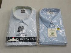 * A box of Blue Pilot Shirts in sizes 19 1/2 and 20