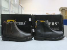* Two pairs of new/boxed Grafters Footwear: a pair of Black Leather Goodyear Welted Safety Boot size