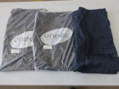 * A quantity of Navy Work Trousers in sizes 14, 18, 20, 30R, 32L, 34S, 36S, 36L, 36R and 38R