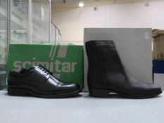* Two pairs of new/boxed Scimitar Footwear: a pair of Black Leather 'Cadet' Capped Gibson Shoes size