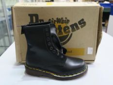 * A pair of new/boxed Dr Martens Black Smooth 8 eyelet Boots size 3
