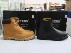 * Two pairs of New/Boxed Grafters Footwear, a pair of Honey 'Nubuck' Padded Safety Boots size 9, and