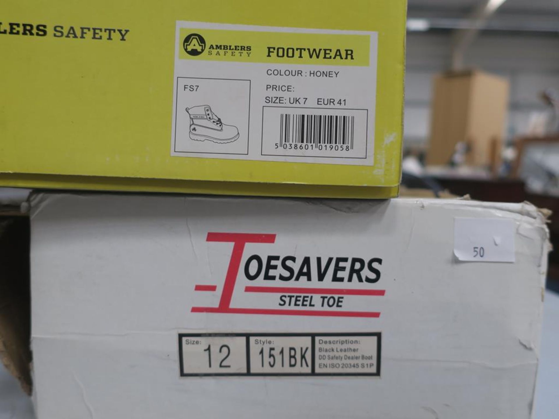 * Two pairs of New/Boxed Safety Boots. Amblers Safety Footwear FS7 in Honey colour size 7. ToeSavers - Image 3 of 3