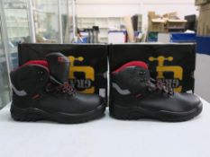* Two pairs of New/Boxed Grafters Black Leather Padded Ankle Mid Safety Boots size 42 (UK 8) (2)