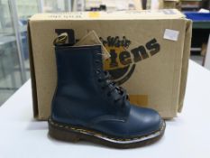 * A pair of new/boxed Dr Martens Navy Smooth 8 eyelet Boots size 3