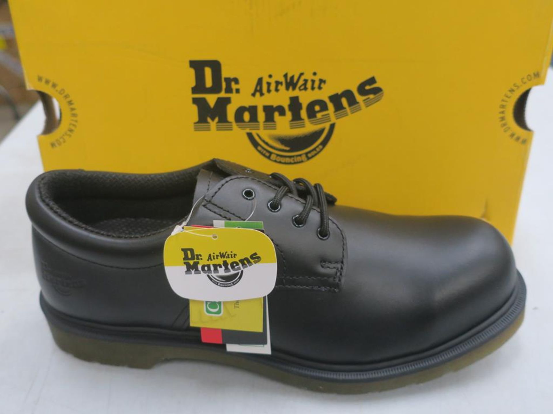 * A pair of New/Boxed Dr Martens shoes, 2216 PW black fne haircell, (13711001) UK size 10