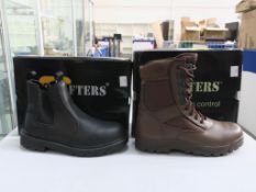 * Two pairs of New/Boxed Grafters Footwear. A pair of Black Leather Safety Twin Gusset Dealer