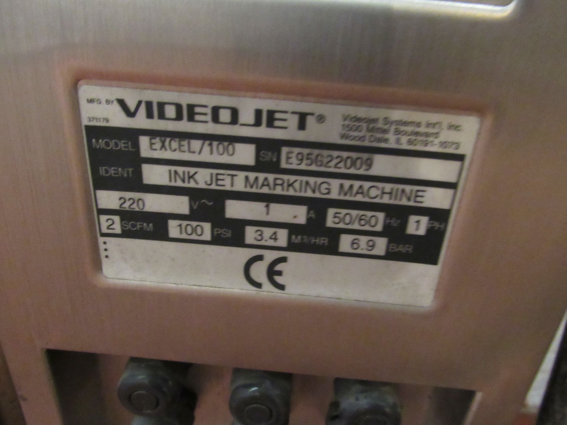 VideoJet Excel 100 InkJet marker, Serial Number E9 - Image 3 of 4