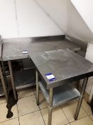 Two Stainless steel tables – 1 being approx. 4ft (L) x 2ft (W) and 1 being approx. 2ft (L) x 2ft (