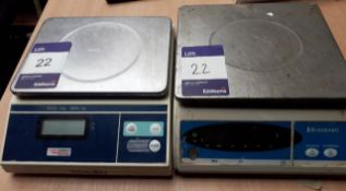 Two Digital scales consisting of 1 x Brecknell 405 (serial number 0912000081) and 1 x Weight Station