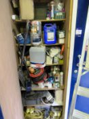 Contents to cupboard including ironmongery and fittings
