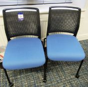 2 Senator LSW-1026/ADL 12C black frame upholstered mobile meeting chairs