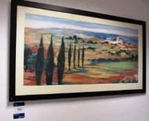 Tuscan scene, framed and glazed