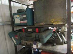 Quantity assorted power tools to shelves