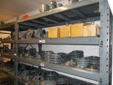 Contents of stock room, including gears, shafts, flanges etc