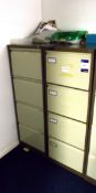 2 x 4 drawer metal filing cabinets