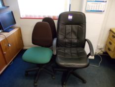 3 x Swivel chairs, and Vinyl high back executive chair