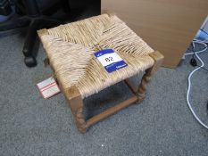 Upcycled Stool with woven paper rush seat