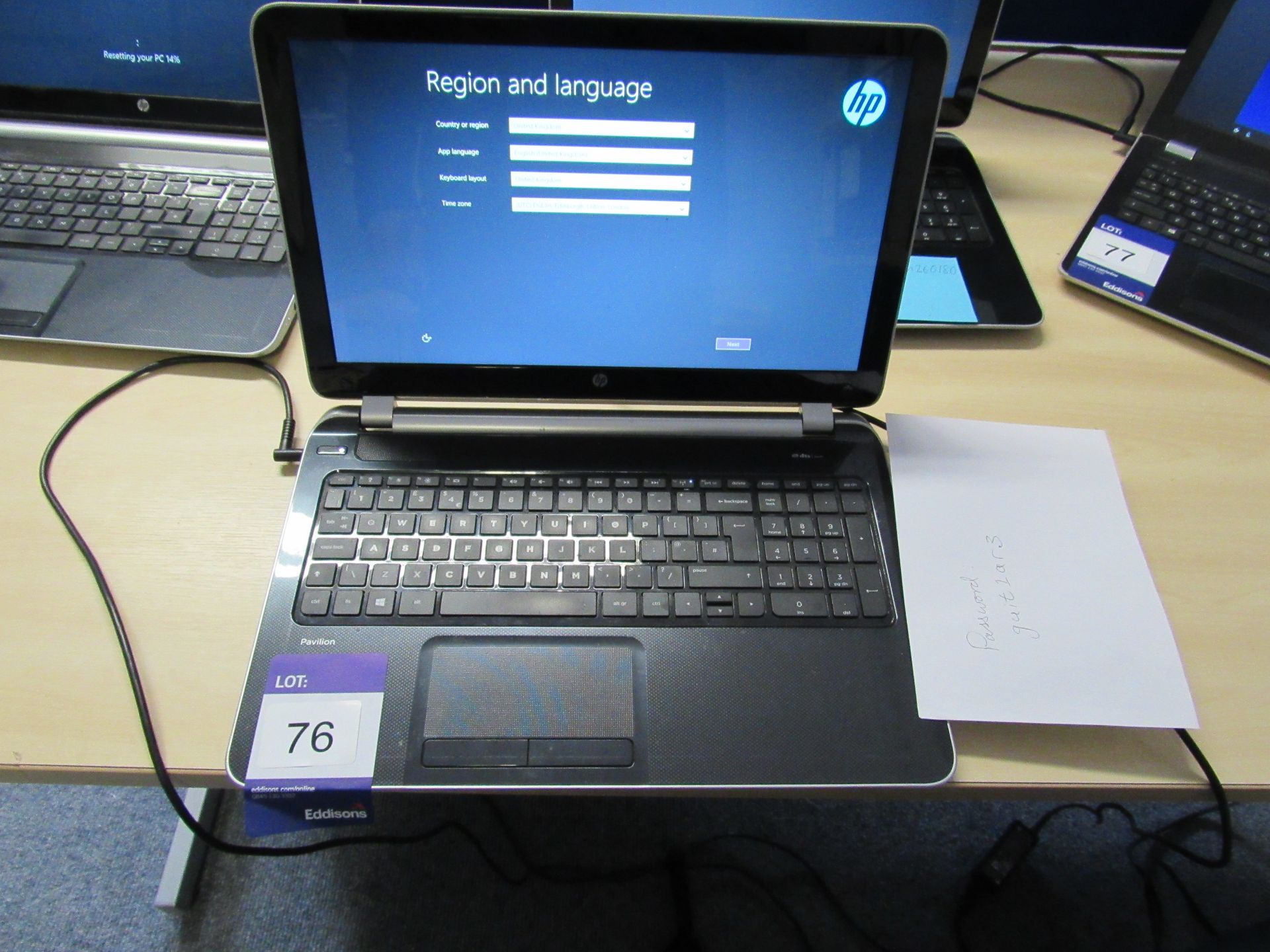HP Pavillion laptop with charger