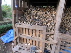 Large quantity cut wood to bunker (left)