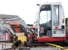 Takeuchi TB014 Cab Compact Tracked Excavator, serial number 11410627 (2008) (4087 hours) with 36”,