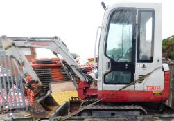 Takeuchi TB014 Cab Compact Tracked Excavator, serial number 11410628 (2008) with 36”, 12”, 9”