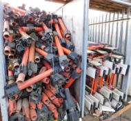 Large quantity of plastic barriers, feet posts and barriers
