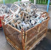 Large Quantity Heavy Duty Cable Rollers, to metal stillage