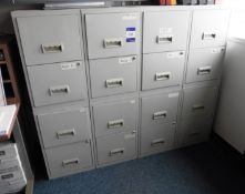 8 x 2 Drawer Grey Filing Cabinets