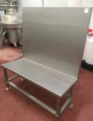* Stainless Steel Bench 1.25m wide 1.5m High