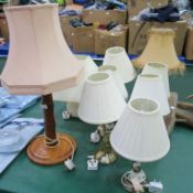 * Nine Bedside/Table Lamps with Shades