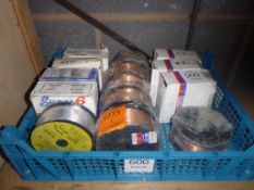 * A qty of various MIG Welding Wire to shelf