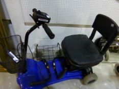 A Shoprider Mobility Scooter (spares or repairs) together with a Three Wheeled Walker (braked)