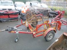 * A Reel Laying Trailer. Unknown Max Drum Load, Max Drum Width 1100mm Approx. (No Drum Back)