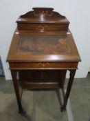 An Unusual Writing Bureau with false drawers (left side) and three drawers right side (H 100cm, W