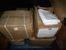 * Large Qty of Various White Table Clothes and Napkins to pallet