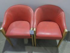 * Eight Red Faux Leather Tub Chairs (est £40-£60)