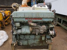 * Mitsubishi S6BMPTK 6 cylinder with panel Diesel Marine Engine. Please note this lot is located