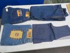 * A box of Denim Waistcoats (5) and a range of Denim Jeans by various manufacturers